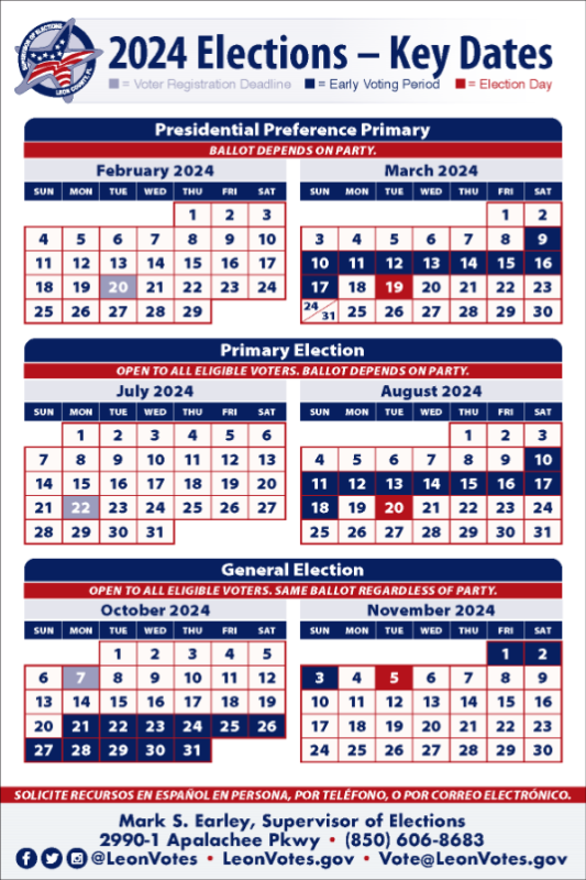 2024 Election Dates Card